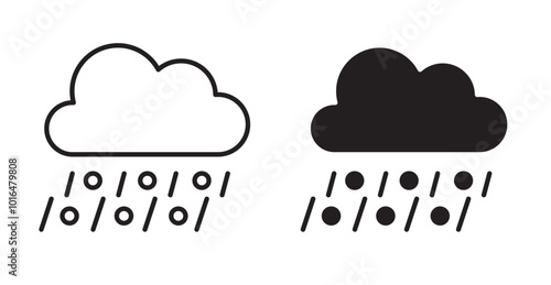 Hail icons. Vector set in filled and line style.