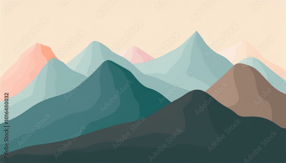 Naklejka premium Abstract Mountain Range Illustration
