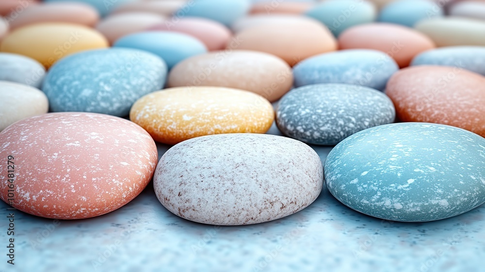 aesthetic background featuring a collection of smooth pebbles in soft pastel colors complemented by a bold space for adding text ideal for a minimalist design in social media posts,stories aesthetic background featuring a collection of smooth pebbles in soft pastel colors complemented by a bold space for adding text ideal for a minimalist design in social media posts,stories