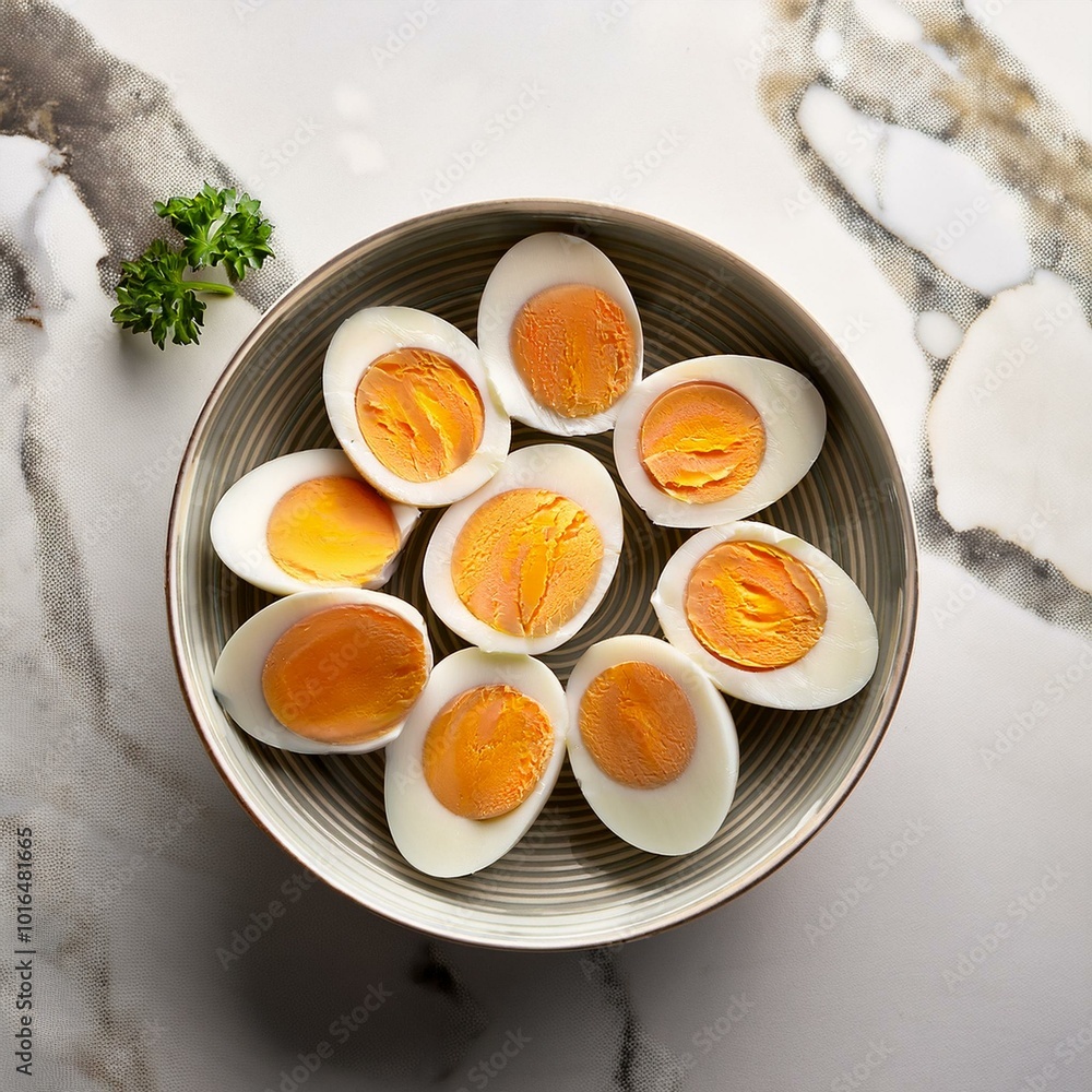 Boiled eggs on marble background Boiled eggs on marble background