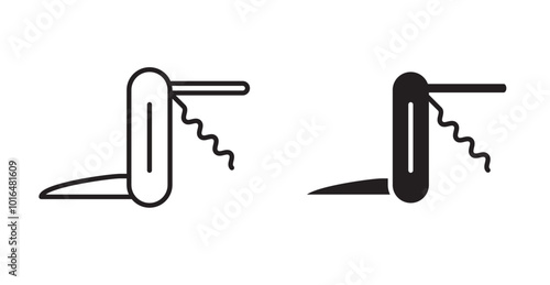 Swiss Knife icons. Vector set in filled and line style.