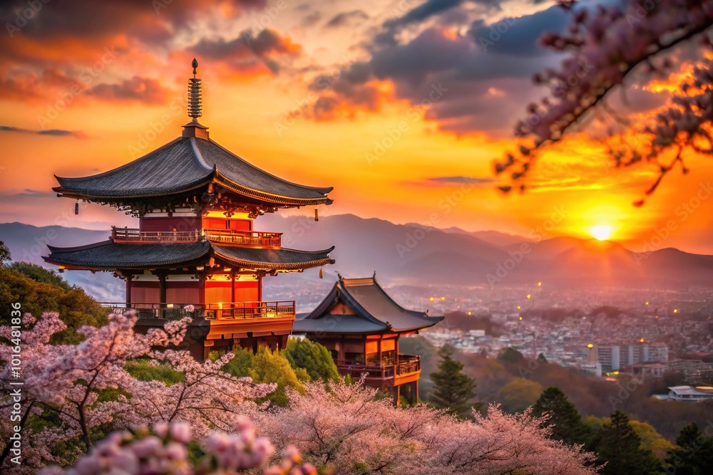 Kiyomizu Temple at Sunset - Stunning Kyoto Landscape Photography for Travel Enthusiasts Kiyomizu Temple at Sunset - Stunning Kyoto Landscape Photography for Travel Enthusiasts