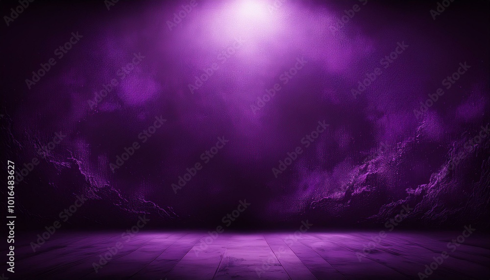 Obraz premium dark purple grungy background with spotlight background