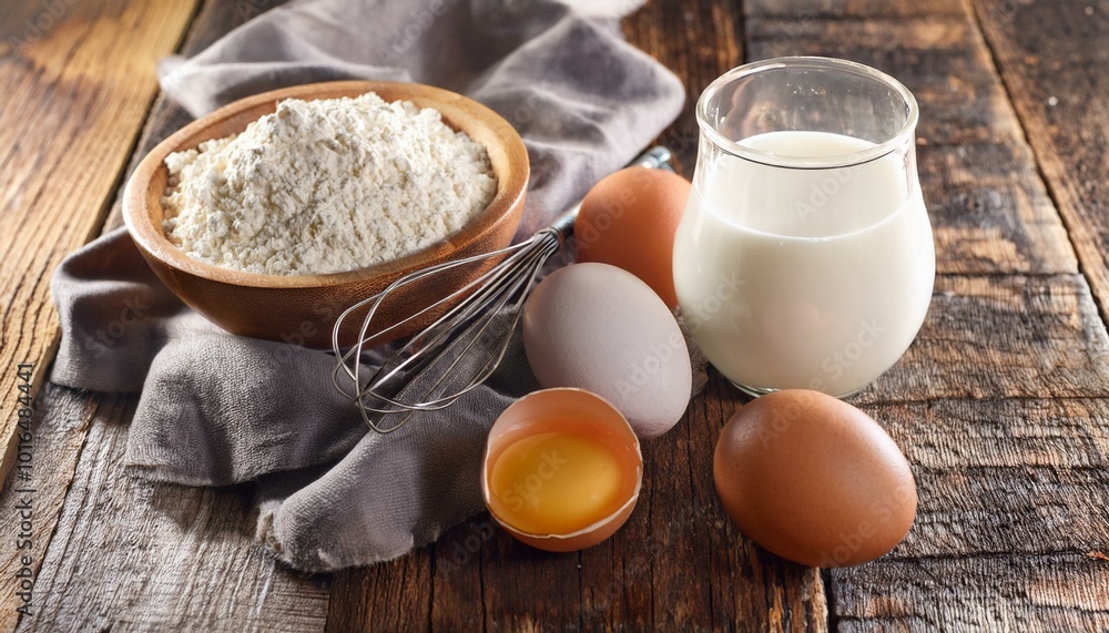Eggs, flour and milk Eggs, flour and milk