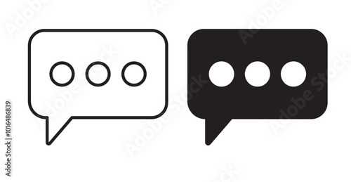 Chat icons. Vector set in filled and line style.