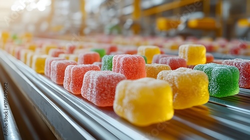 Colorful Assortment of Delectable Gummy Candies Displayed on Retail Shelves