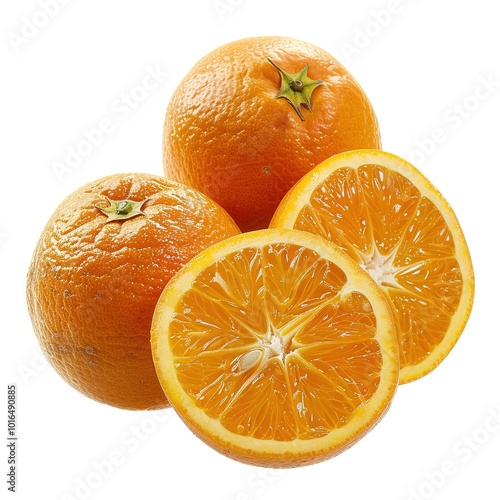 Oranges isolated on transparent background. 