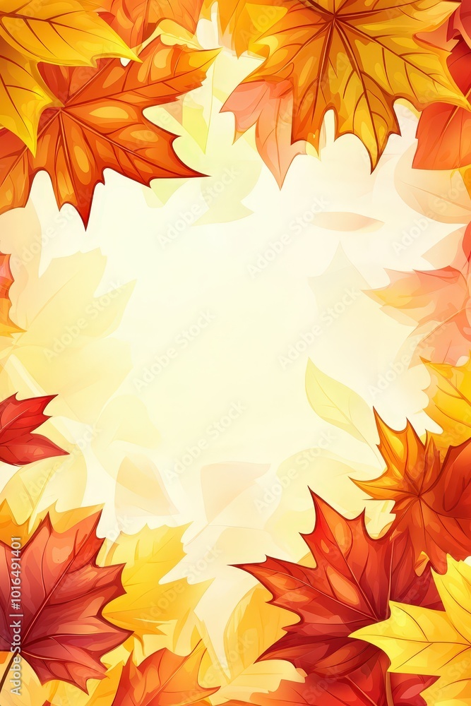 Fototapeta premium Autumn Leaves Frame Background.