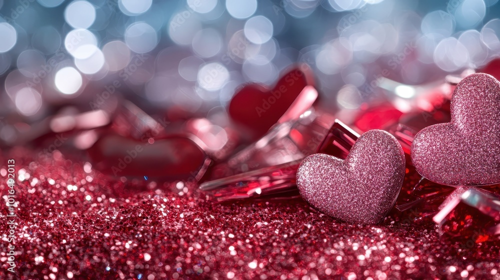 Pink glitter hearts surrounded by a sparkling background, evoking feelings of romance and joy, perfect for festive occasions and heartfelt expressions. Pink glitter hearts surrounded by a sparkling background, evoking feelings of romance and joy, perfect for festive occasions and heartfelt expressions.