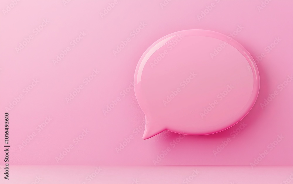 Pink speech bubble on a soft pink background. Pink speech bubble on a soft pink background.