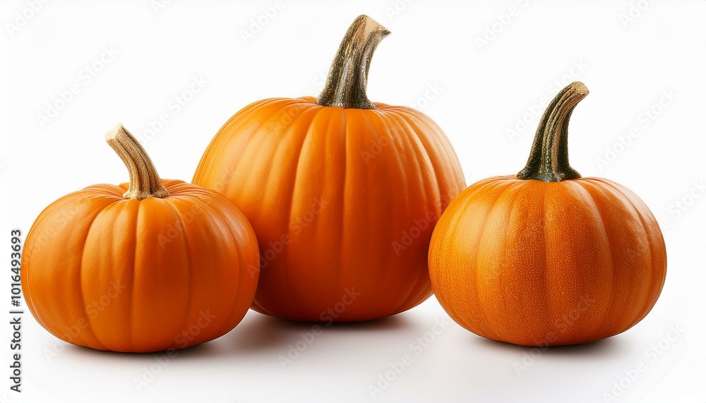 Three pumpkins isolated on white background Three pumpkins isolated on white background