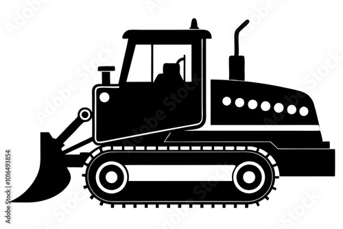 Bulldozer Silhouettel vector illustration