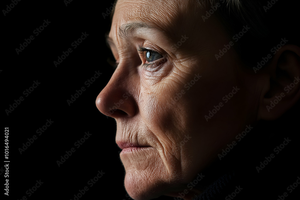 Portrait of a mature caucasian woman with visible wrinkles, exuding a sense of gravitas and wisdom Portrait of a mature caucasian woman with visible wrinkles, exuding a sense of gravitas and wisdom