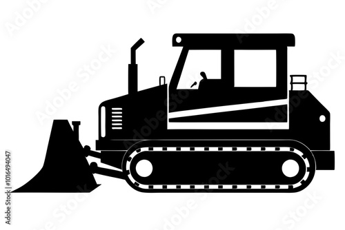 Bulldozer Silhouettel vector illustration