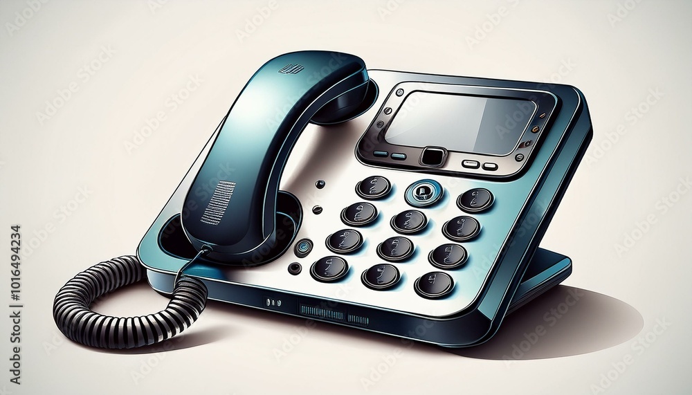 Two-channel IP Phone isolated on white background Two-channel IP Phone isolated on white background
