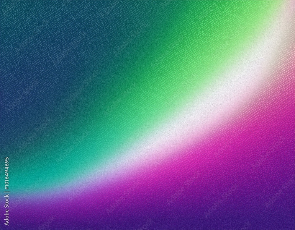 Fototapeta premium Vibrant green pink purple white color spots grainy gradient glowing backdrop design, noise texture banner, poster header design.