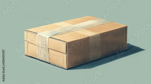 Wallpaper Mural A single closed cardboard box, sealed with tape  Torontodigital.ca