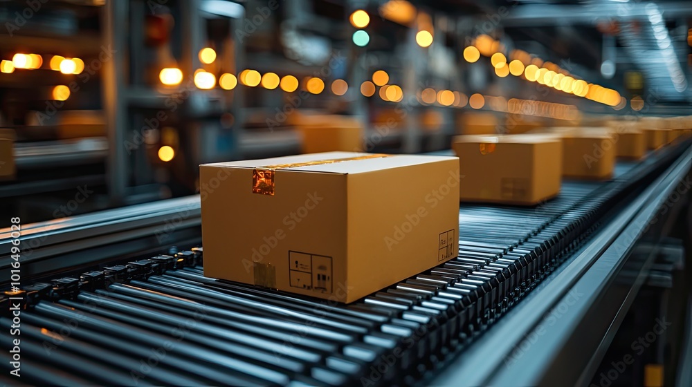 automated conveyor system sorting and scanning packages for efficient delivery.illustration automated conveyor system sorting and scanning packages for efficient delivery.illustration
