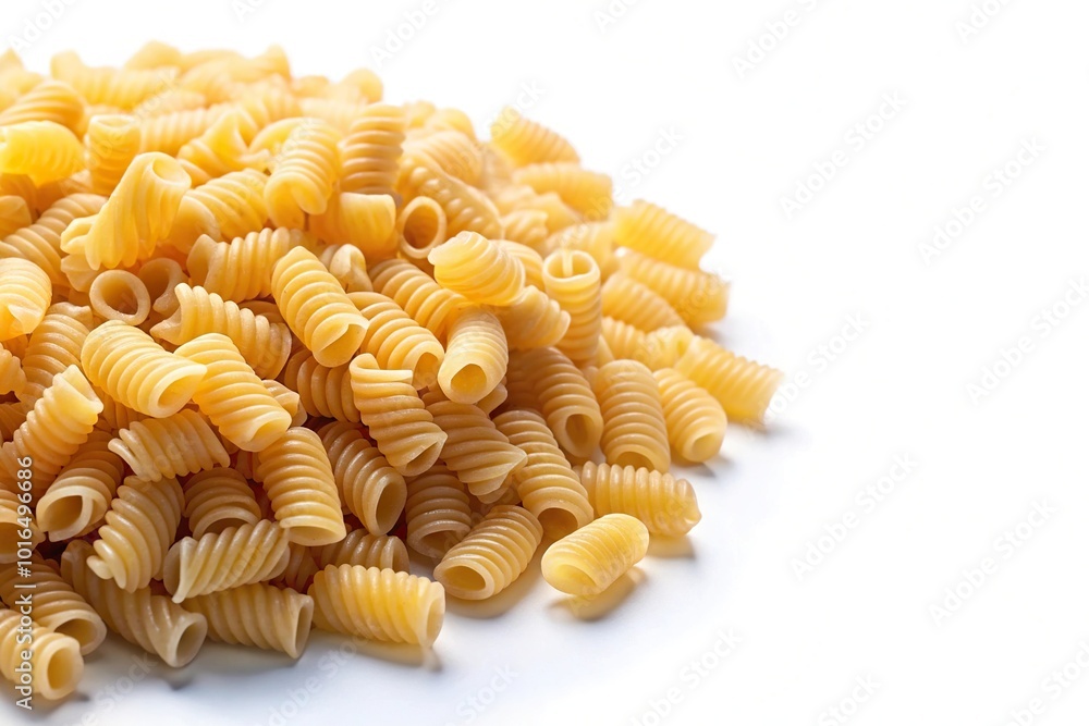panoramic view of uncooked pasta on white background panoramic view of uncooked pasta on white background