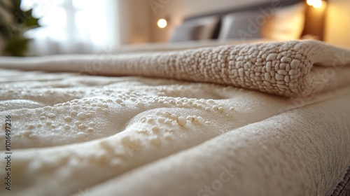 bed bug infestation on a mattress the markings are indicative of a widespread insect invasion a common problem in europe importance of regular pest control and cleanliness hygiene in hotel rooms