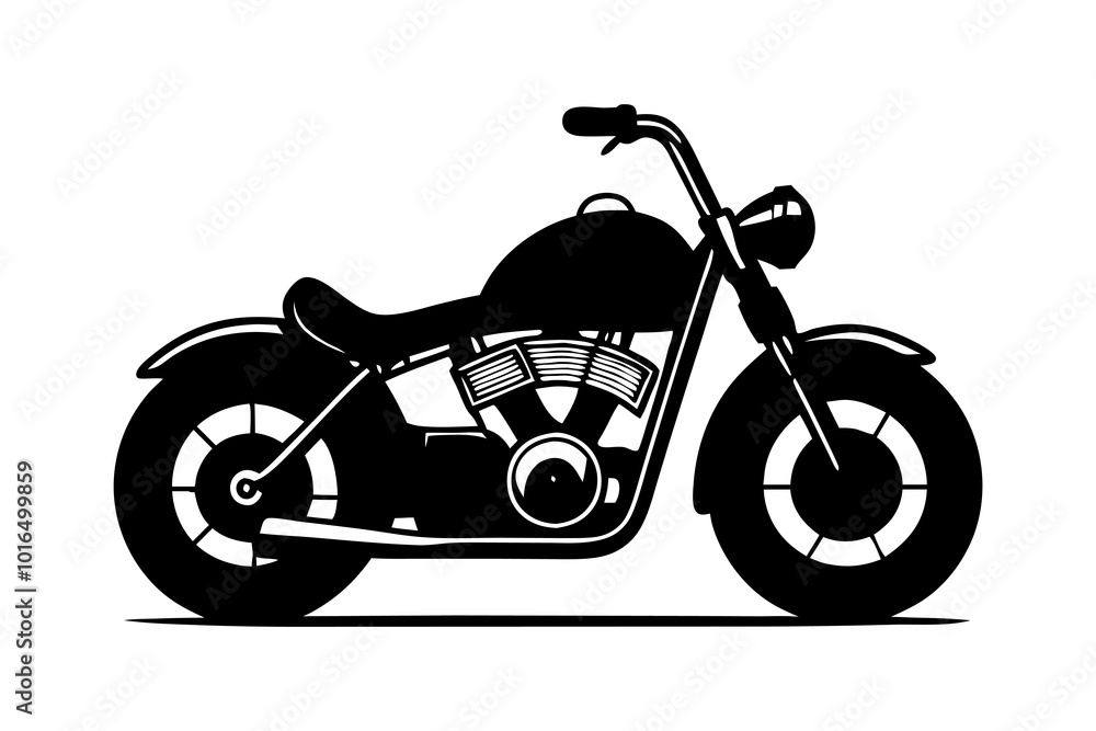 Custom made black and white motorcycle silhouette Custom made black and white motorcycle silhouette