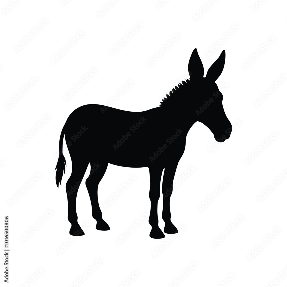 Mule standing silhouette Mule standing silhouette