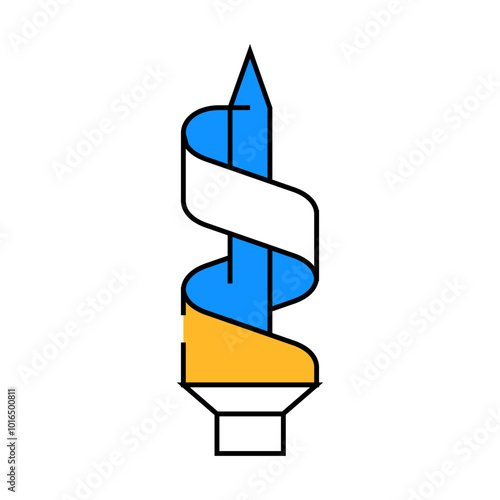 auger drill bit line icon vector. auger drill bit sign. isolated symbol illustration