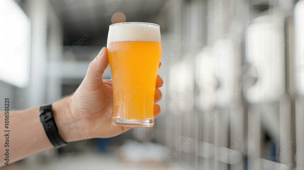 Pint of beer in a tall beer glass, Drink photography, copy space Pint of beer in a tall beer glass, Drink photography, copy space