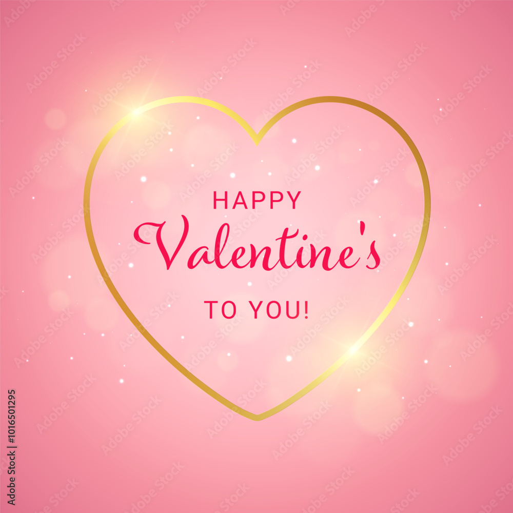 Happy Valentine's Day Card. Pink background. Vector. Happy Valentine's Day Card. Pink background. Vector.