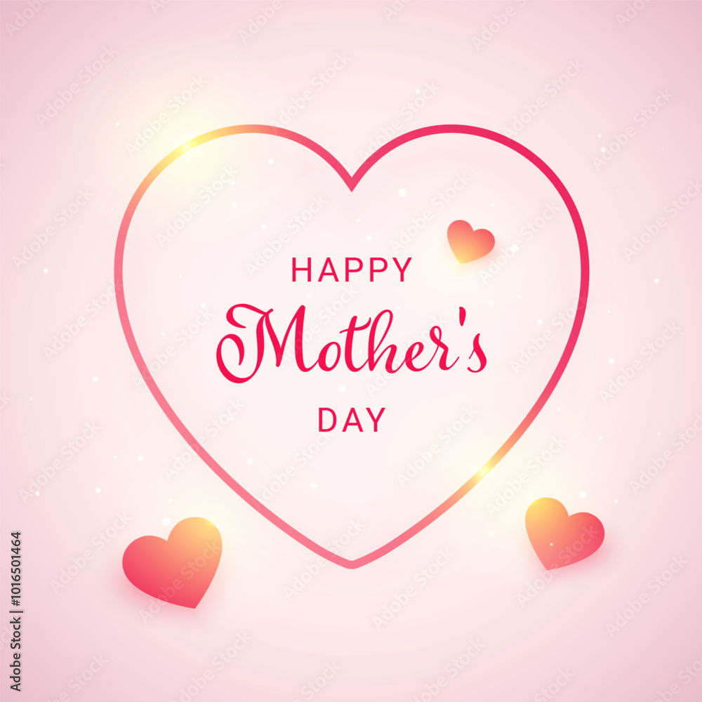 Happy Mother's Day Card. Pink background. Vector.
Happy Mother's Day Card. Pink background. Vector.