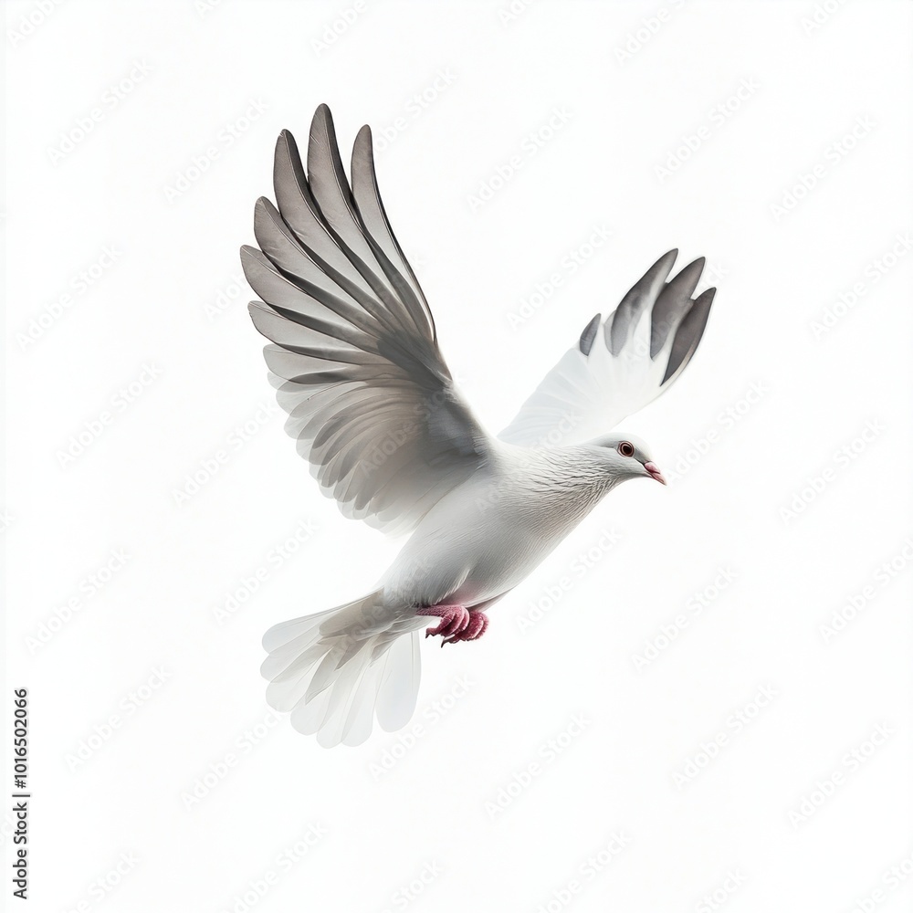 Obraz premium A flying white dove bird photography graceful elegant.