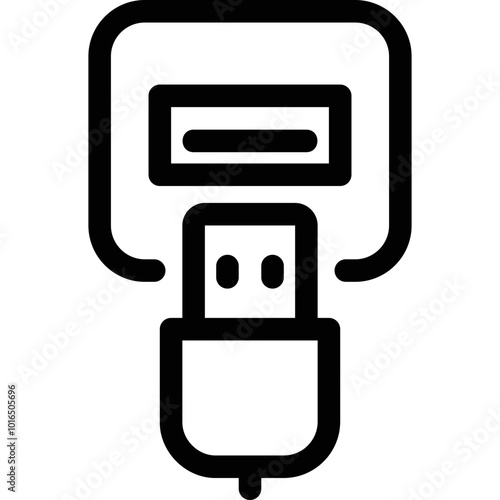 Simple vector icon usb cable