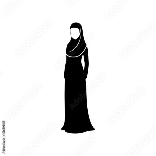 Muslim lady silhouette wearing Abaya 