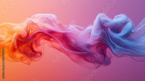 colorful smoke for an aesthetic minimalism background pastel colored fumes blend seamlessly creating feminine fragile effect orange pink gradients as visually appealing backdrop.stock image