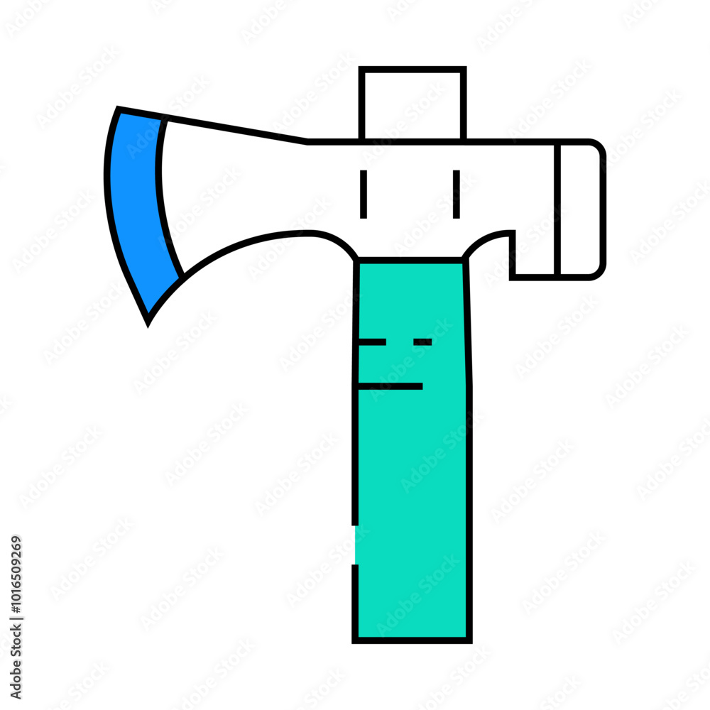 half hatchet hammer line icon vector. half hatchet hammer sign. isolated symbol illustration half hatchet hammer line icon vector. half hatchet hammer sign. isolated symbol illustration
