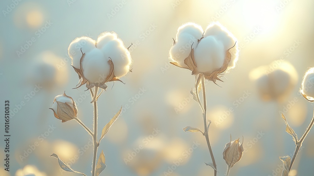 delicate beauty of a cotton plant set against a soft background that provides ample space for text exuding an elegant and serene aesthetic.create by F.a delicate beauty of a cotton plant set against a soft background that provides ample space for text exuding an elegant and serene aesthetic.create by F.a
