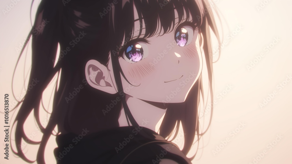 Naklejka premium アニメ調の日本人美少女の様々なシーン_表情