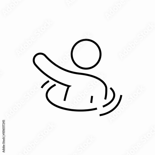 drowning man icon sign vector