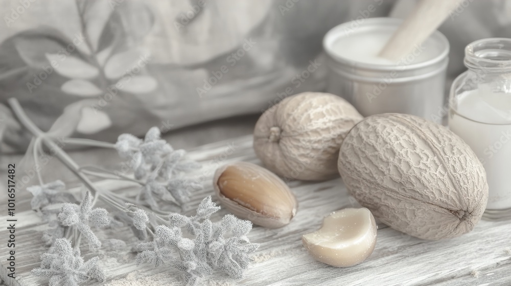 Nutmeg Spice: A Close-Up Still Life Photography Nutmeg Spice: A Close-Up Still Life Photography