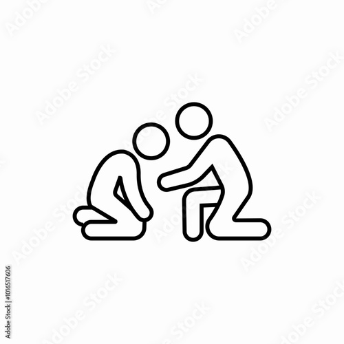 help someone who has fallen icon sign vector