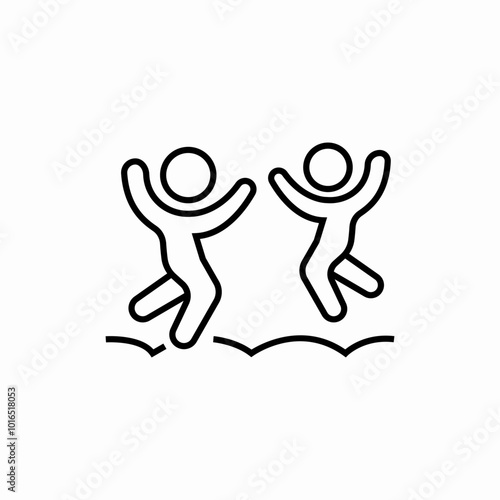 people jumping icon sign vector