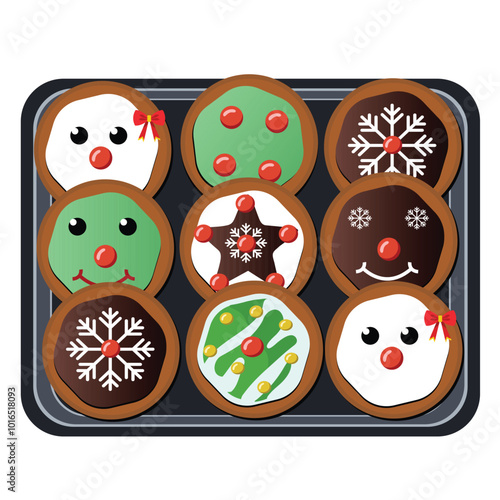 Various Christmas Cookies on Plate for Merry Christmas Festival.