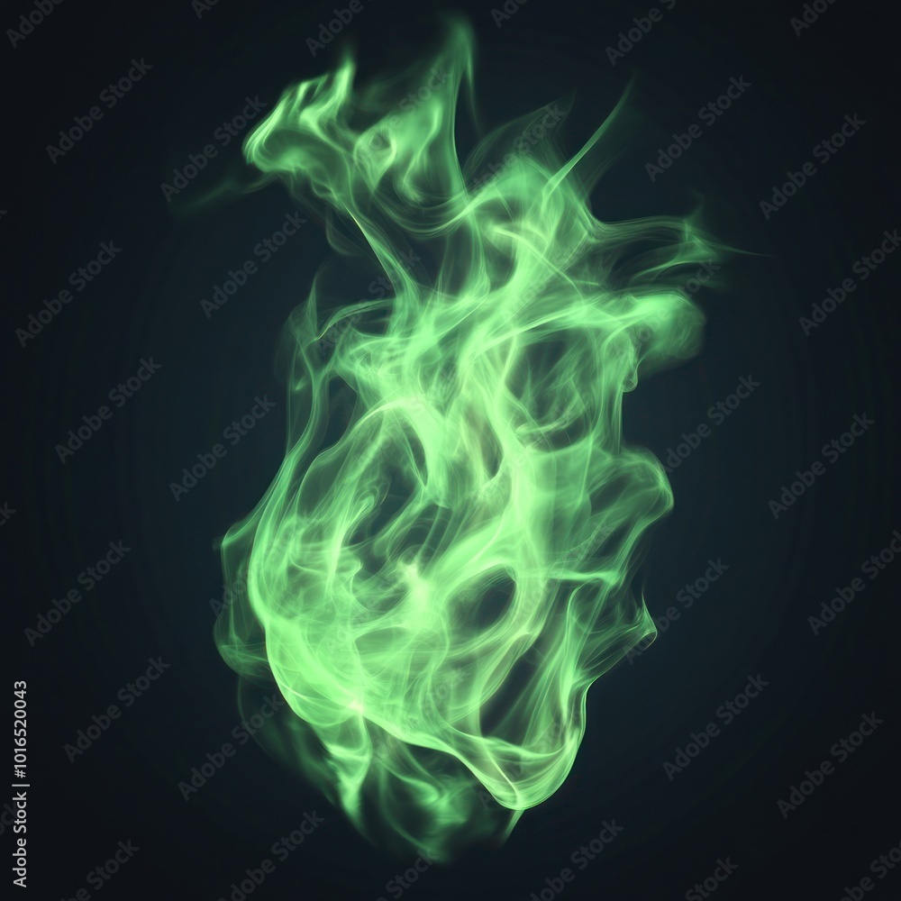 Obraz premium Droped shaped green fire accessories accessory bonfire.