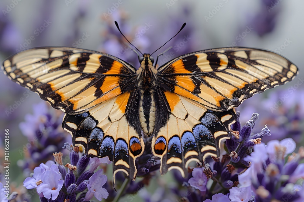 Vibrant Swallowtail Butterfly Resting on Lavender Blossoms - Nature Photography for Print and Design Vibrant Swallowtail Butterfly Resting on Lavender Blossoms - Nature Photography for Print and Design