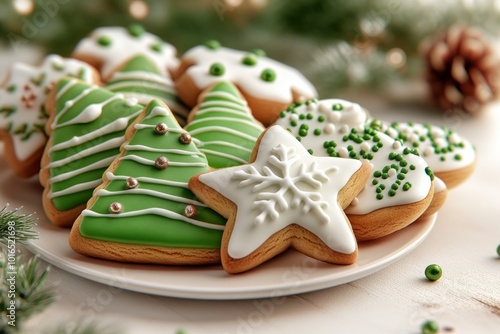 Delicious Christmas Cookies Festive Star, Tree, and Snowflake Shapes, Perfect for Holiday Baking and Cheer