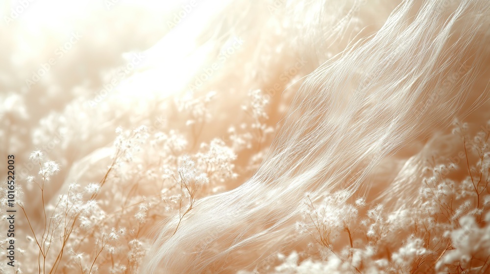 Obraz premium fluff background,neutral colors and aesthetic structure minimalism style,beige texture natural neutral and pastel colors for simple wallpaper,fragile elements.illustration
