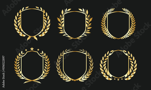 Gold Laurel Wreath Collection for Awards and Achievements

