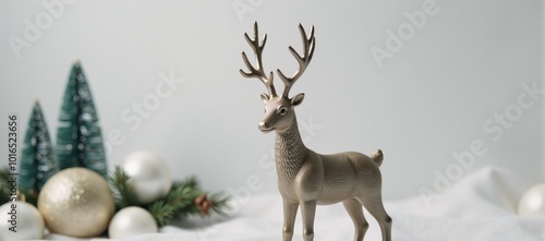 Stunning Reindeer Figurine Elevate winter wonderland display with this elegant Christmas decor photo