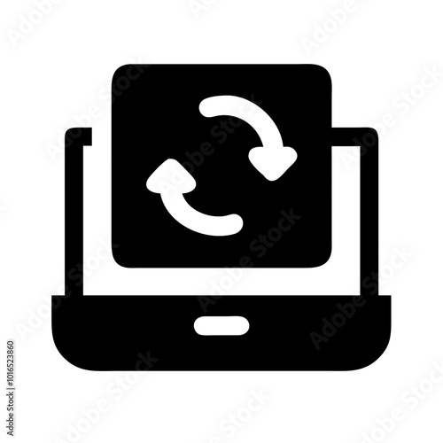 Software update icon in modern style with dual arrows indicating refresh concept
