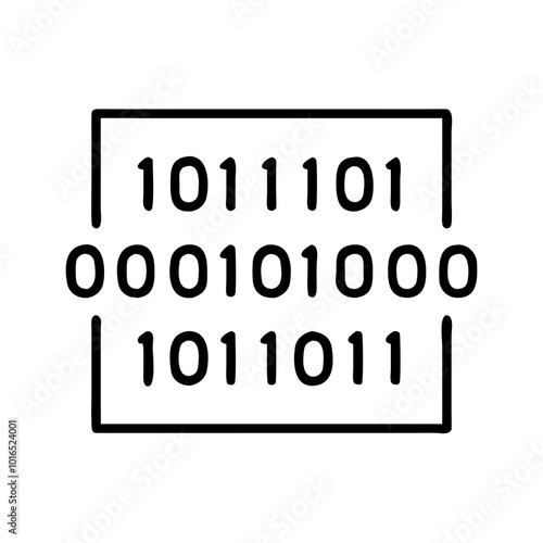 Binary code icon in modern design for data representation, isolated on white background
